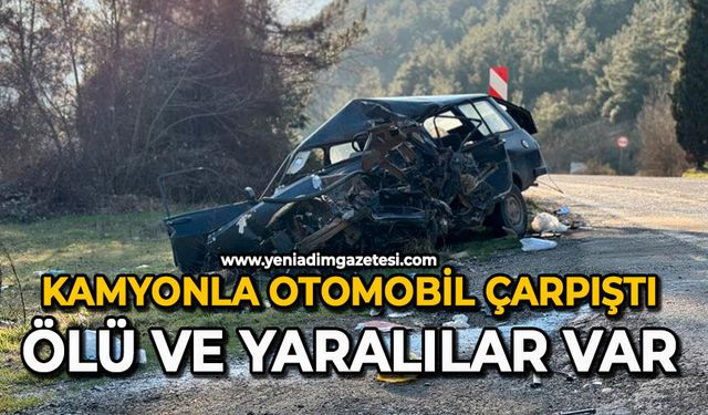 Kamyonla otomobil çarpıştı: Ölü ve yaralılar var
