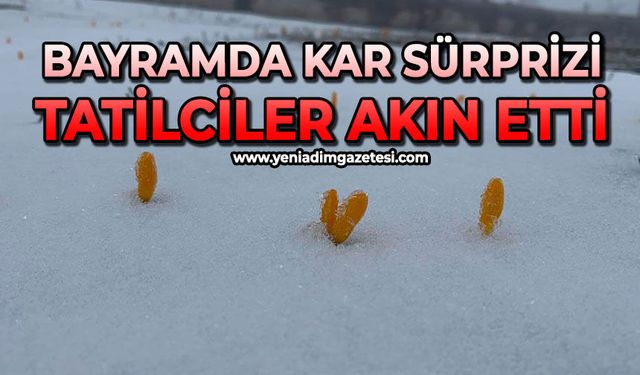 Bayramda kar sürprizi: Tatilciler akın etti