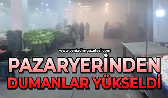 Pazaryerinden dumanlar yükseldi