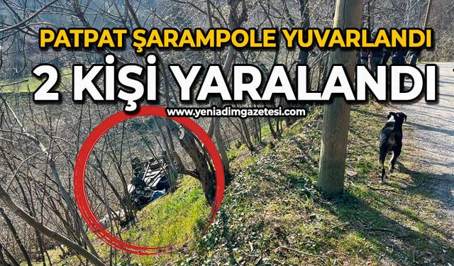 Patpat şarampole yuvarlandı: 2 kişi yaralandı