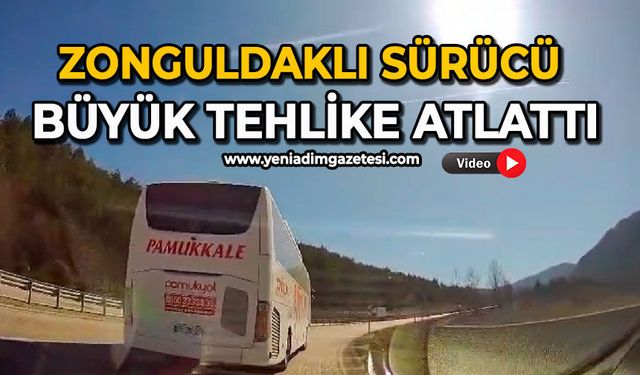Zonguldaklı sürücü büyük tehlike atlattı