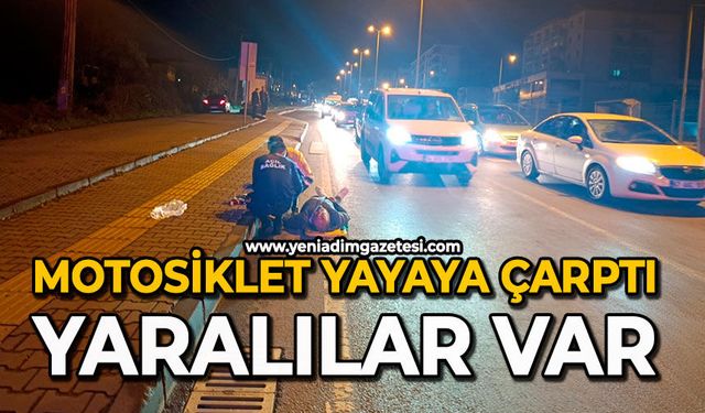 Motosiklet yayaya çarptı: Yaralılar var