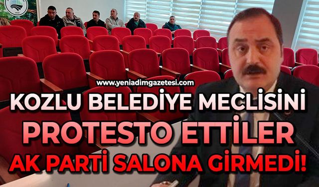 Kozlu Belediye Meclisini protesto ettiler: AK Parti salona girmedi!