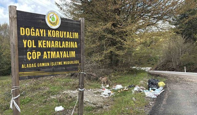 'Çöp atmayın' tabelasının altını çöple doldurdular