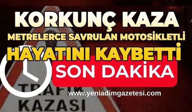 Kaldırım taşına çarpan motosikletli metrelerce savruldu: Hayatını kaybetti