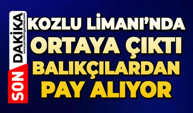 Kozlu limanında ortaya çıktı: Balıkçılardan pay alıyor