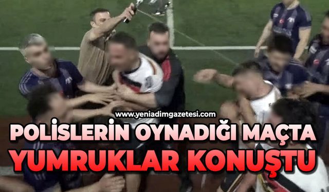 Polislerin oynadığı maçta yumruklar konuştu