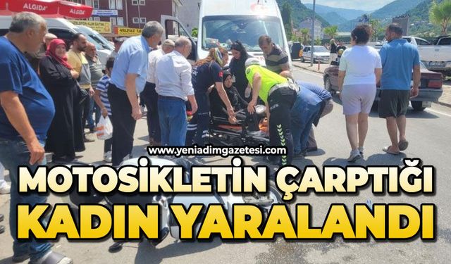 Motosikletin çarptığı kadın yaralandı