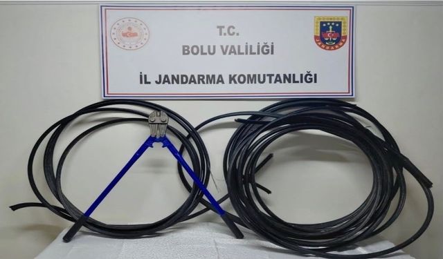 Kablo hırsızlığı şüphelisi çaldığı kablolarla yakalandı