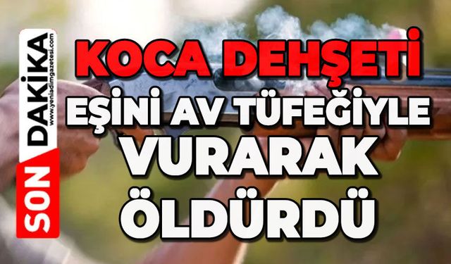 Koca dehşeti: Eşini av tüfeği ile vurarak öldürdü