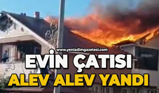 Çatı yangını güçlükle söndürüldü