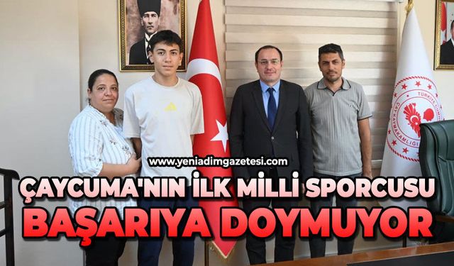 Çaycuma'nın ilk milli sporcusu başarıya doymuyor