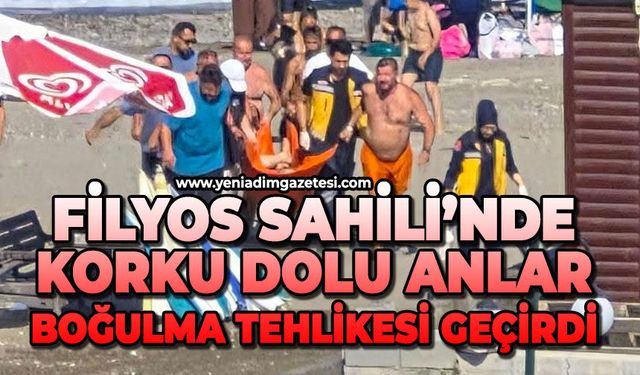 Filyos sahilinde korku dolu anlar: Boğulma tehlikesi geçirdi