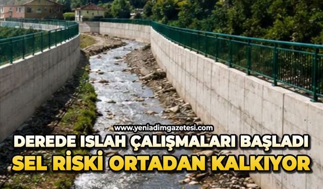 Derede ıslah çalışmaları başladı: Sel riski ortadan kalkıyor