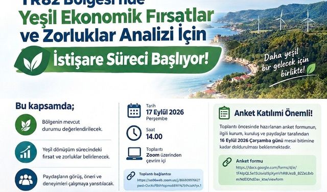 TR82 Bölgesi'nde yeşil ekonomik fırsatlar ve zorluklar analizi için istişare süreci başlıyor