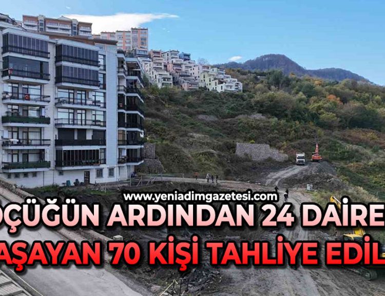 Göçüğün ardından 24 dairede yaşayan 70 kişi tahliye edildi