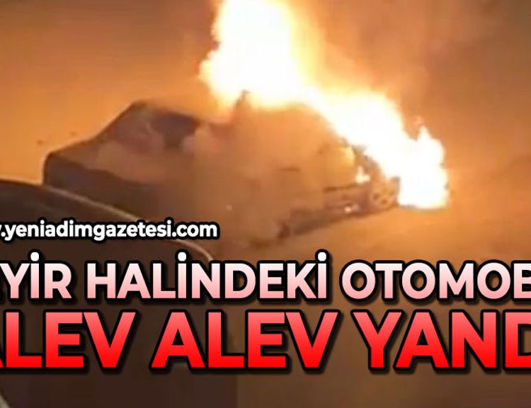 Tofaş otomobil alev alev yandı