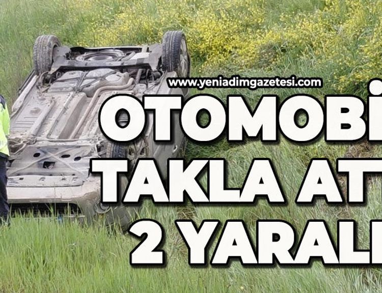 Kontrolden çıkan otomobil takla attı: 2 yaralı