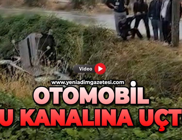 Otomobil sulama kanalına uçtu: 1 yaralı