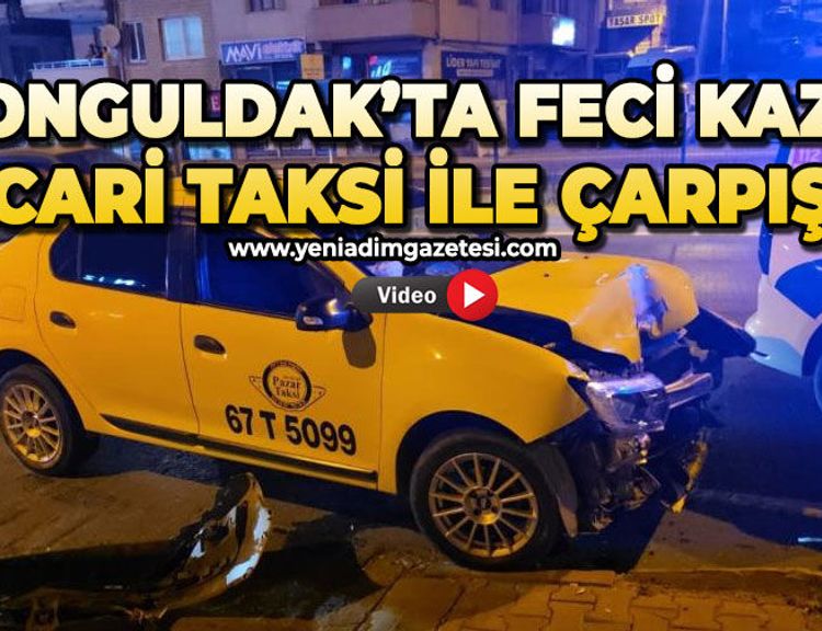 Ticari taksi ile otomobil çarpıştı