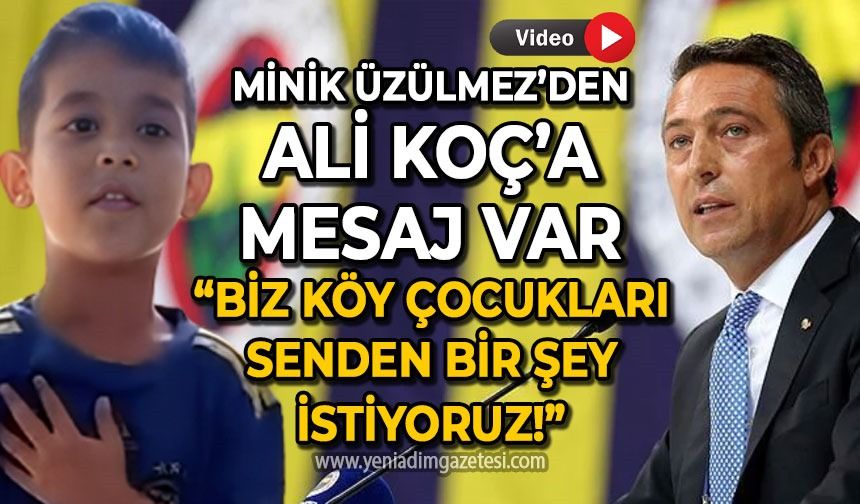 Zonguldaklı Yusuf Üzülmez'den Ali Koç'a seslendi!
