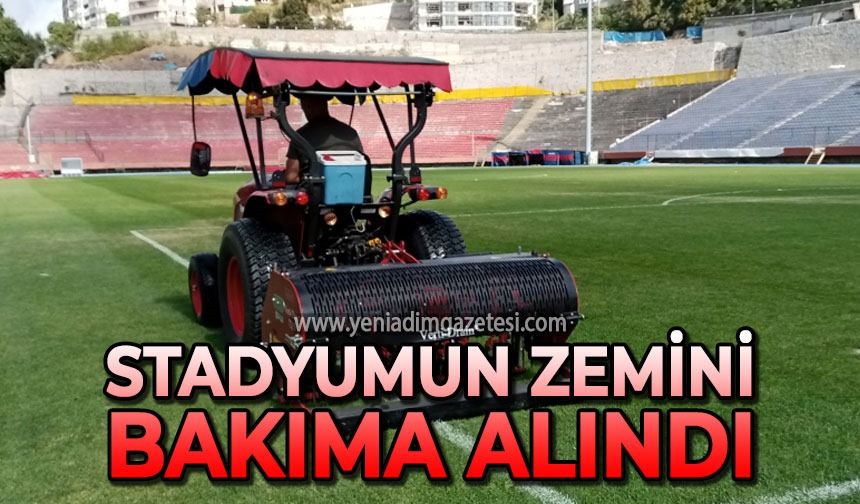 Zonguldak Kömürspor'un stadyumunun zemini bakıma alındı