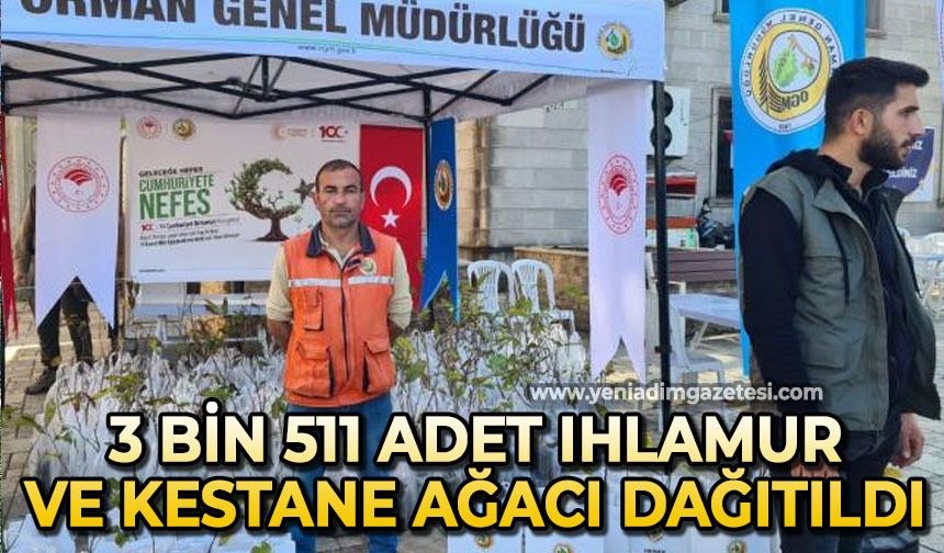 3 bin 511 adet ıhlamur ve kestane ağacı ücretsiz dağıtıldı