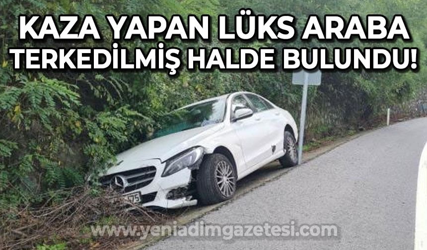 Zonguldak'ta kaza yapan lüks araba terkedilmiş halde bulundu!