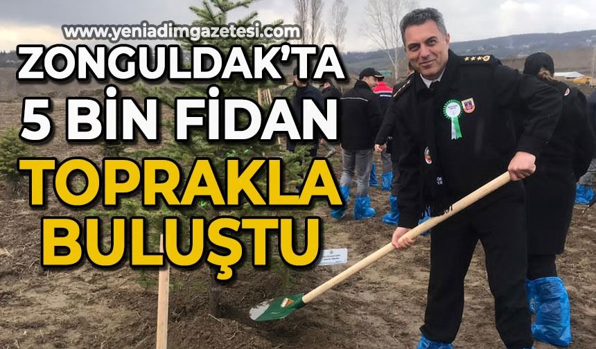 Zonguldak'ta 5 bin fidan toprakla buluştu