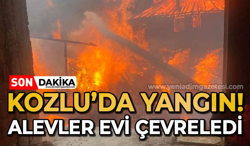 Kozlu'da yangın: Alevler evi çevreledi!