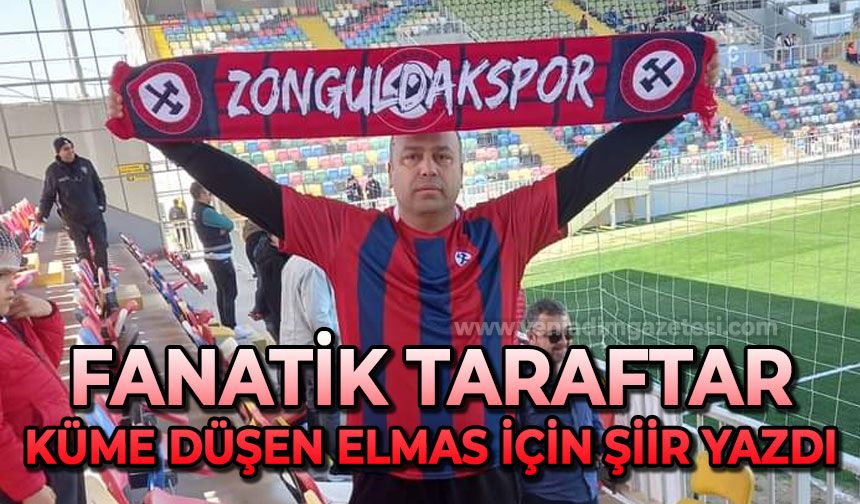 Fanatik Zonguldak Kömürspor taraftarı küme düşen takımı için şiir yazdı