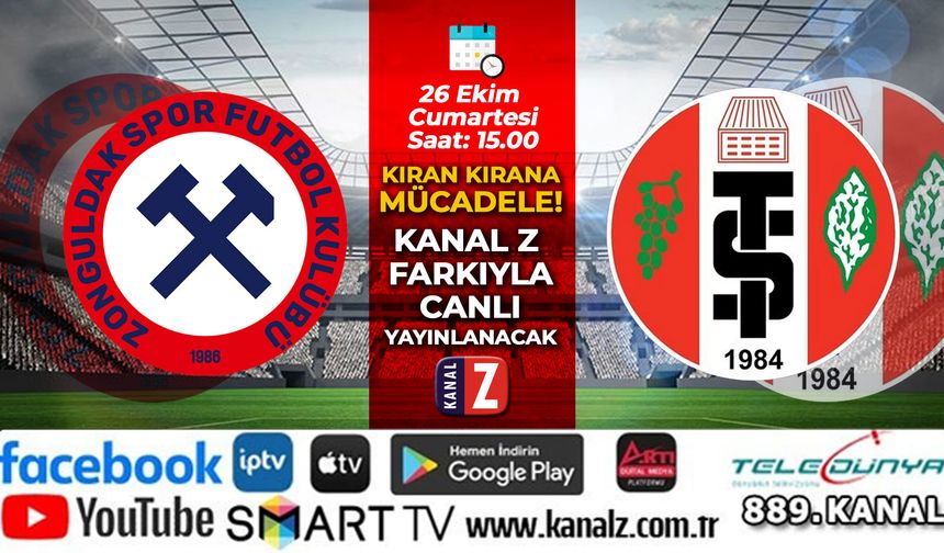 Zonguldakspor - Turgutluspor maçı KANAL Z'de canlı yayınlanacak