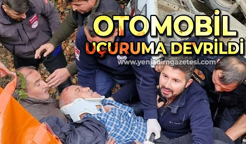 Hızla giden otomobil uçuruma devrildi: 1 yaralı