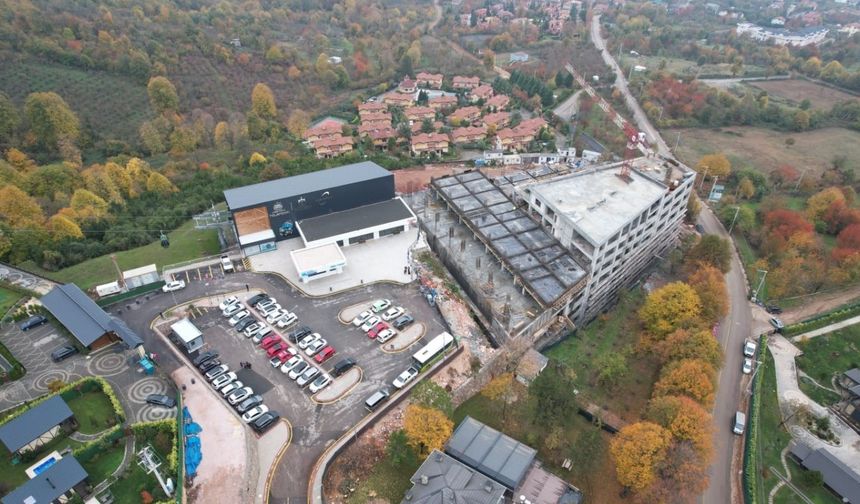 Teleferik otoparkında kaba inşaat bitmek üzere