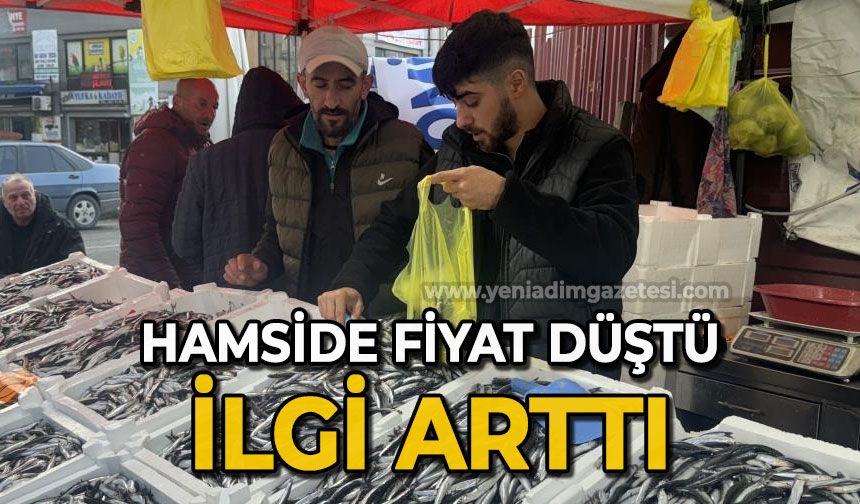 Fiyatı düşen hamsiye vatandaşlardan yoğun ilgi