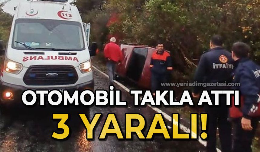 Otomobil takla attı: 3 yaralı