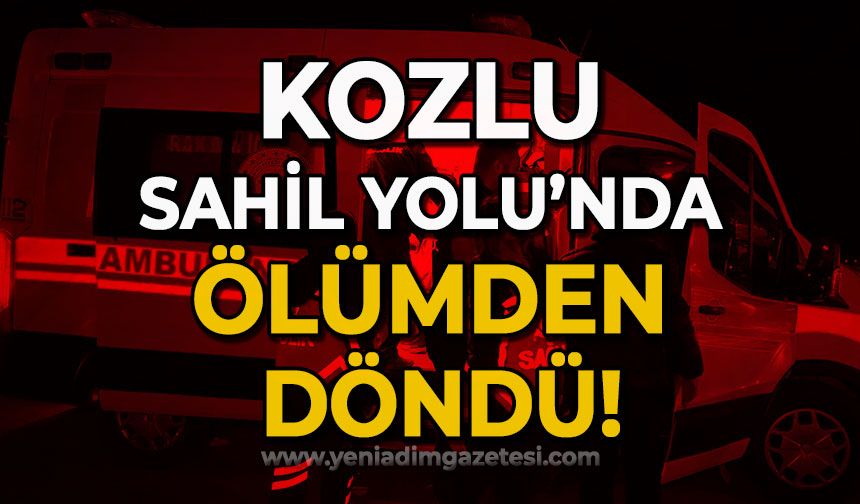 Kozlu Sahil Yolu'nda kaza: Ölümden kıl payı kurtuldu!