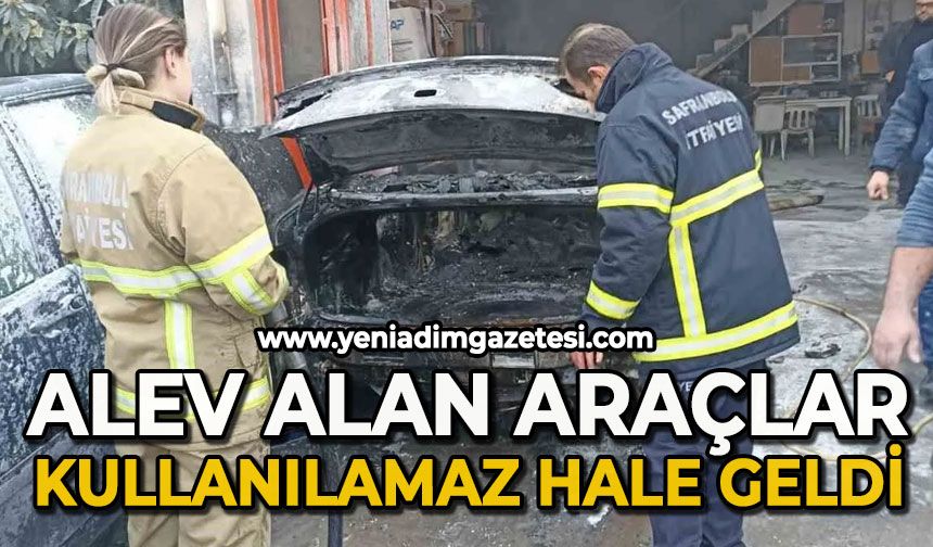 Alev alan araçlar kullanılmaz hale geldi