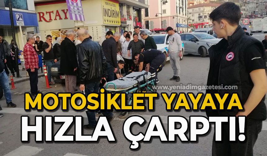Motosiklet yayaya çarptı: 1 yaralı