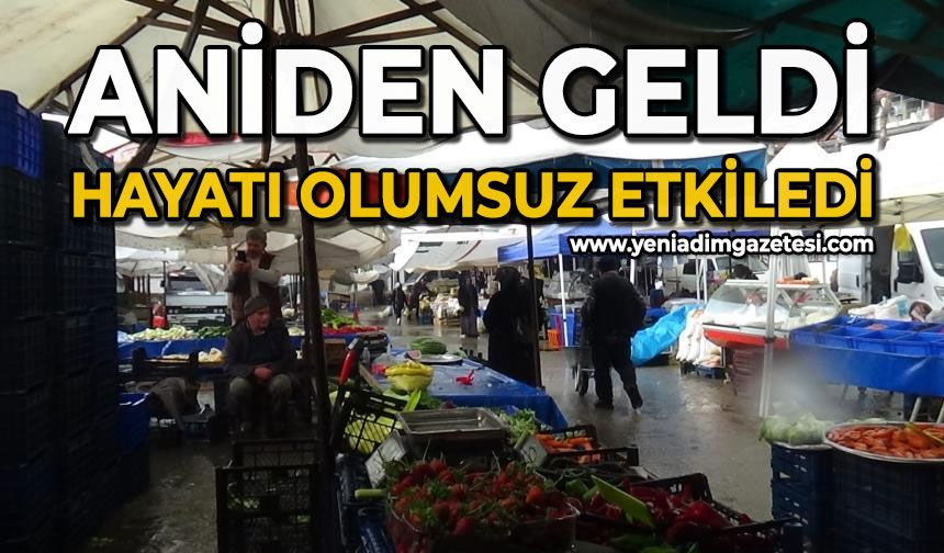 Aniden bastıran yağmur hayatı olumsuz etkiledi