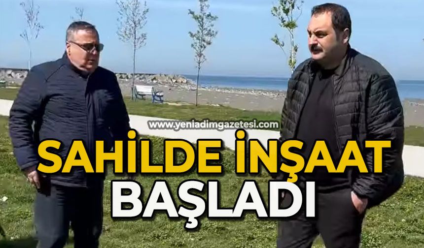 Sahilde inşaat başladı