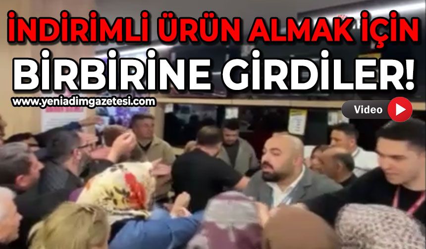 İndirimli ürün almak için birbirlerine girdiler