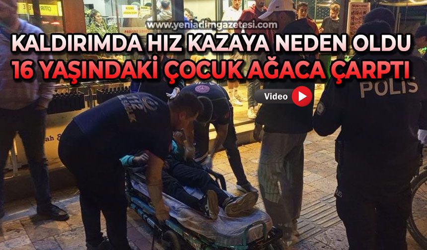 Kaldırımda hız kazaya neden oldu; 16 yaşındaki çocuk ağaca çarptı