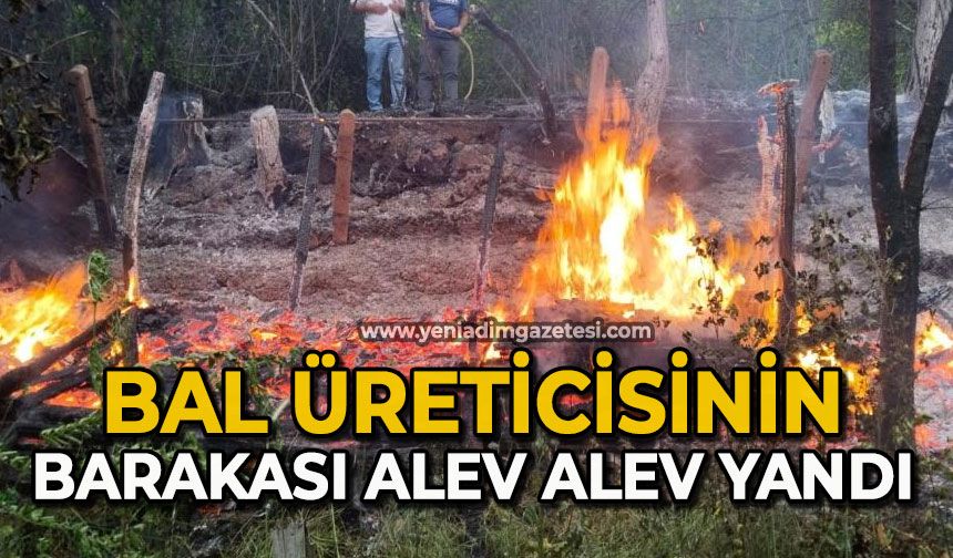 Bal üreticisinin barakası yandı
