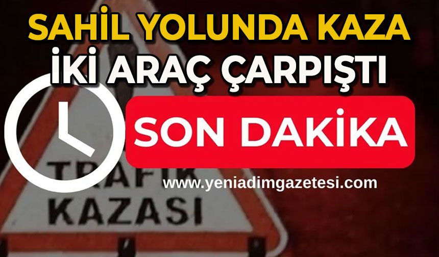 Sahil yolunda kaza: İki araç çarpıştı