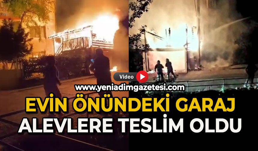 Evin önündeki garaj alevlere teslim oldu