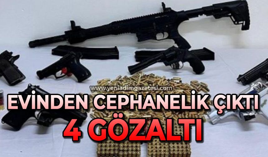 Evden cephanelik çıktı: 4 şüpheli adliyeye sevk edildi