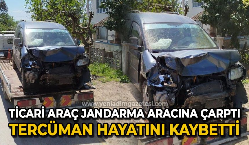 Hafif ticari araç jandarma aracına çarptı: 1 ölü