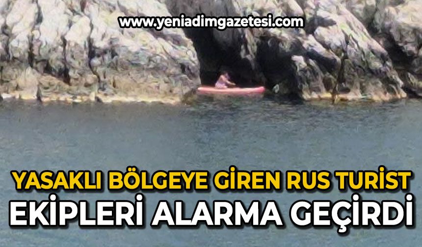 Yasaklı bölgeye giren Rus, ekipleri alarma geçirdi