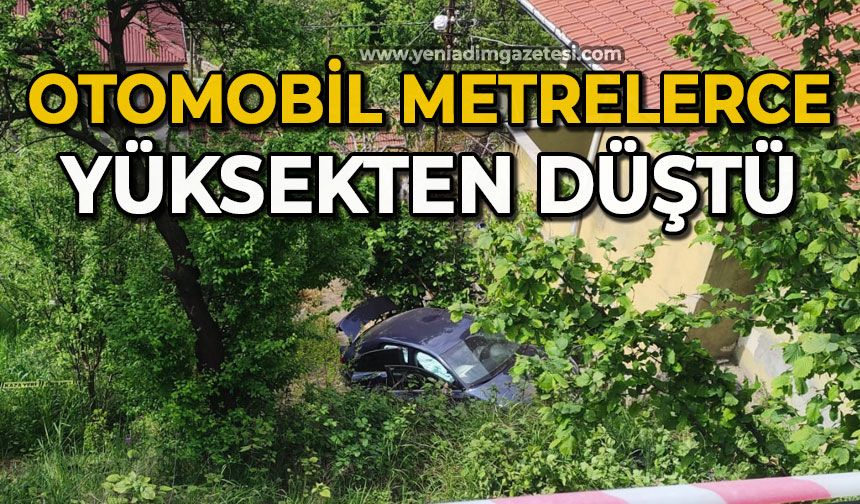 Otomobil metrelerce yüksekten uçtu